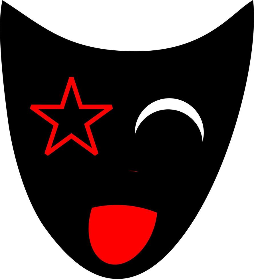 Schwarzes Maskenvektorsymbol auf weißem Hintergrund. flaches Vektor-Lächeln-Masken-Symbolzeichen aus moderner Kinosammlung für mobiles Konzept und Web-Apps-Design. Vektor-Illustration. vektor