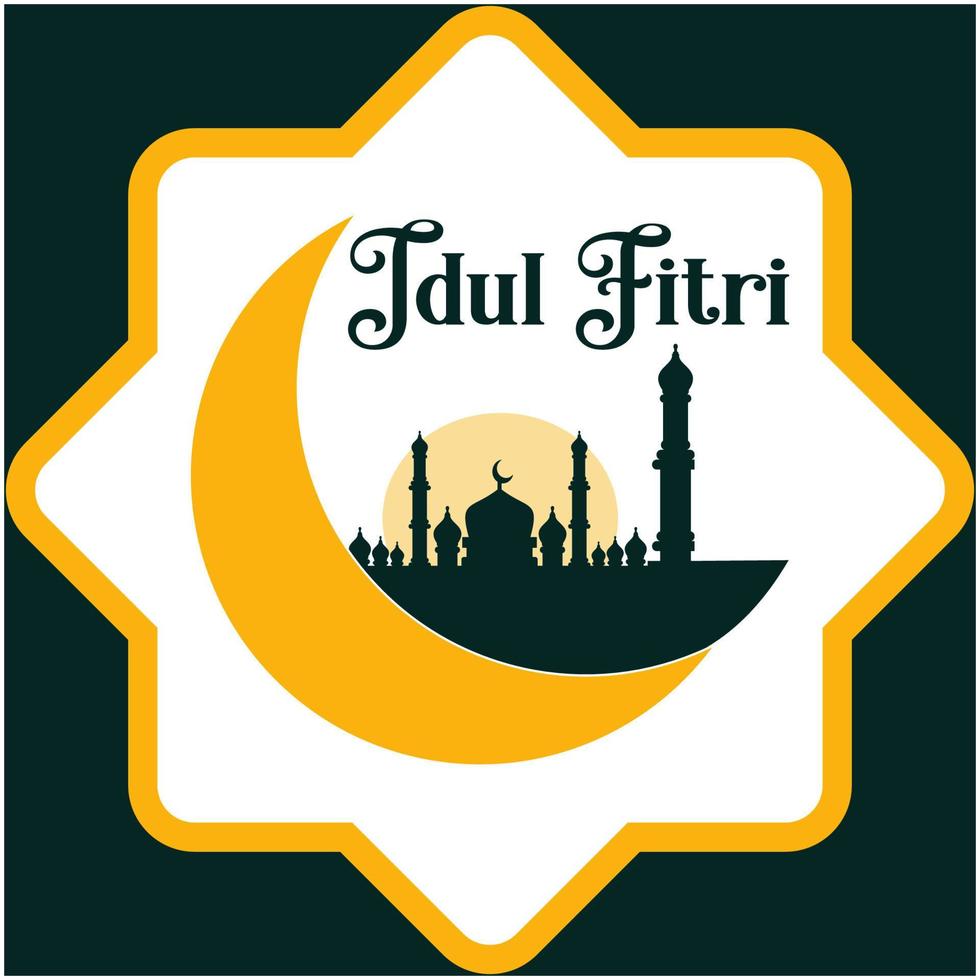 idul fitri und eid mubarak vektor