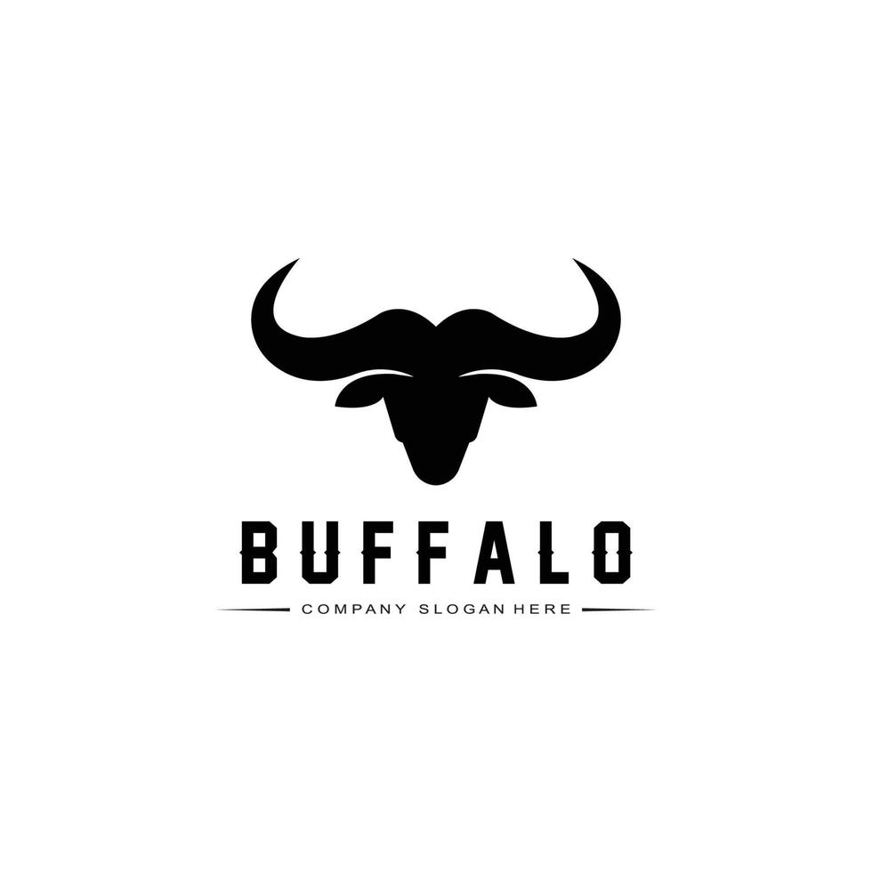 Bison-Stier-Büffel-Logo-Vektor-Symbol, Retro-Logo-Design für Nutztiere vektor