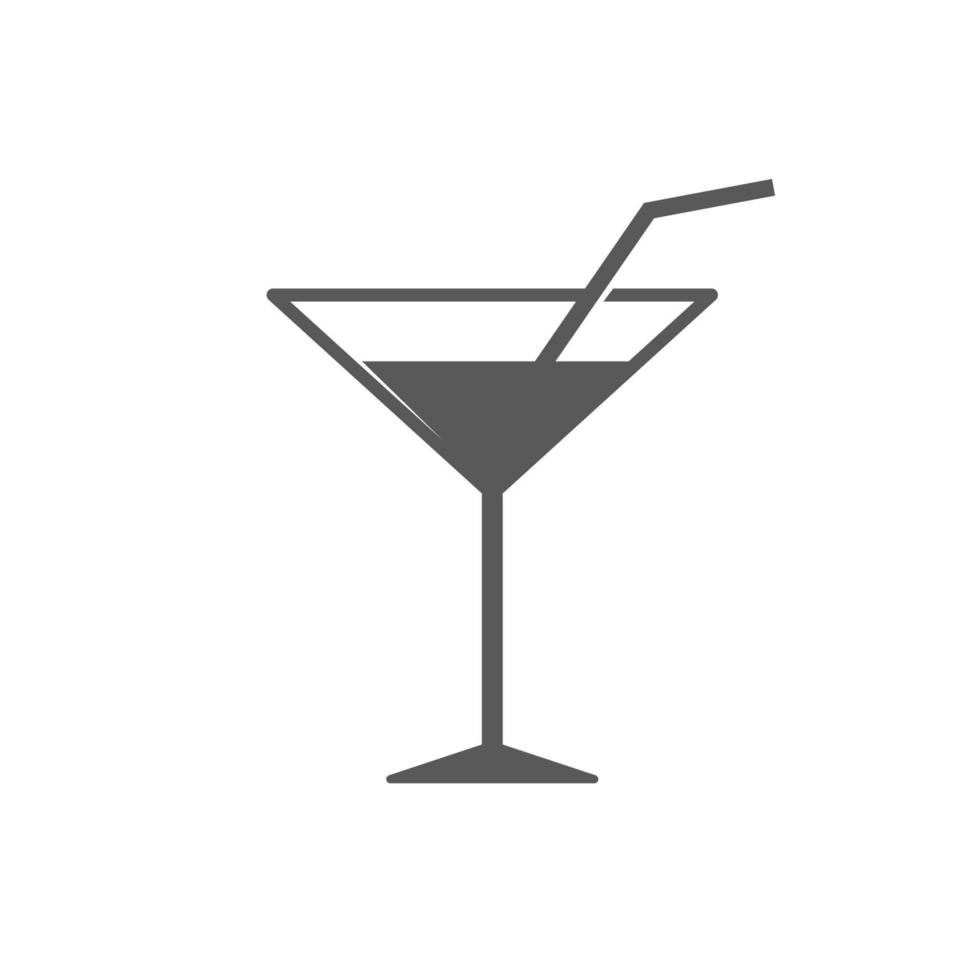 vektor illustration av en cocktail glas platt ikon