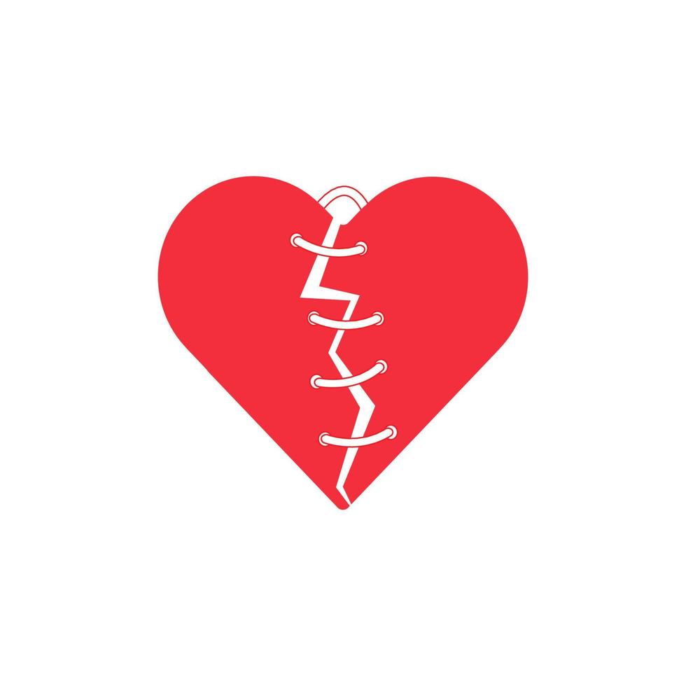 Vektor-Illustration eines Symbols für gebrochenes Herz, wollen die Trennung reparieren vektor