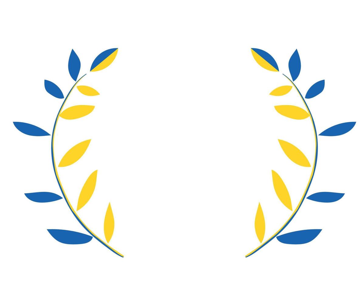 Ukraine-Flaggenbaum verlässt Emblem nationales Europa abstraktes Symbolvektor-Illustrationsdesign vektor