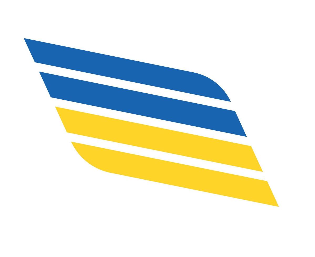ukrainska vingen emblem flagga symbol nationella Europa abstrakt vektor illustration design