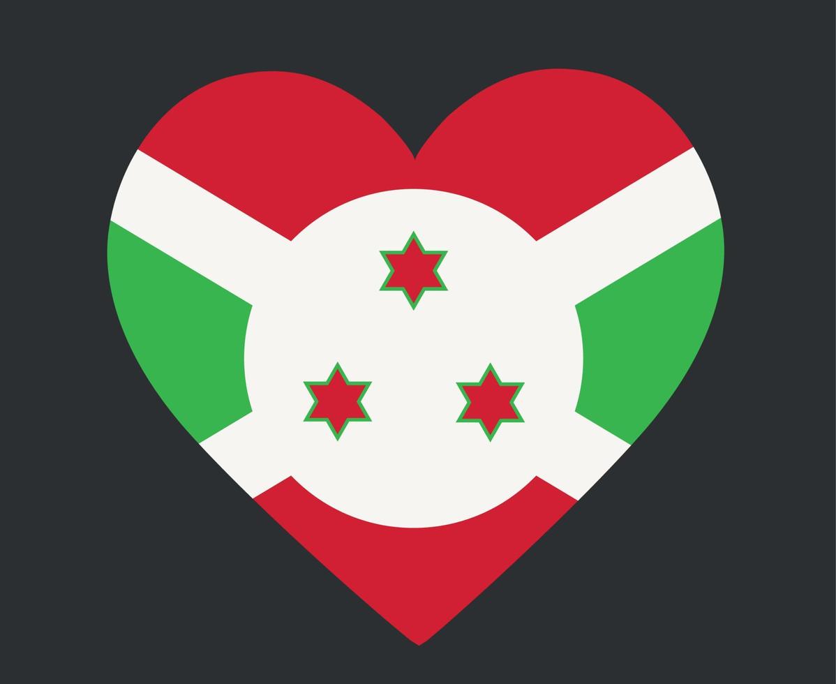 burundi flagga nationella Afrika emblem hjärta ikon vektor illustration abstrakt designelement