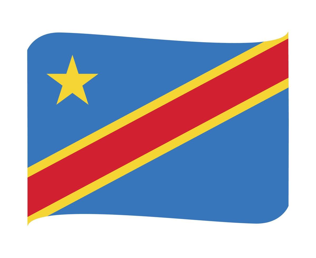 demokratiska republiken Kongo flagga nationellt Afrika emblem band ikon vektorillustration abstrakt designelement vektor