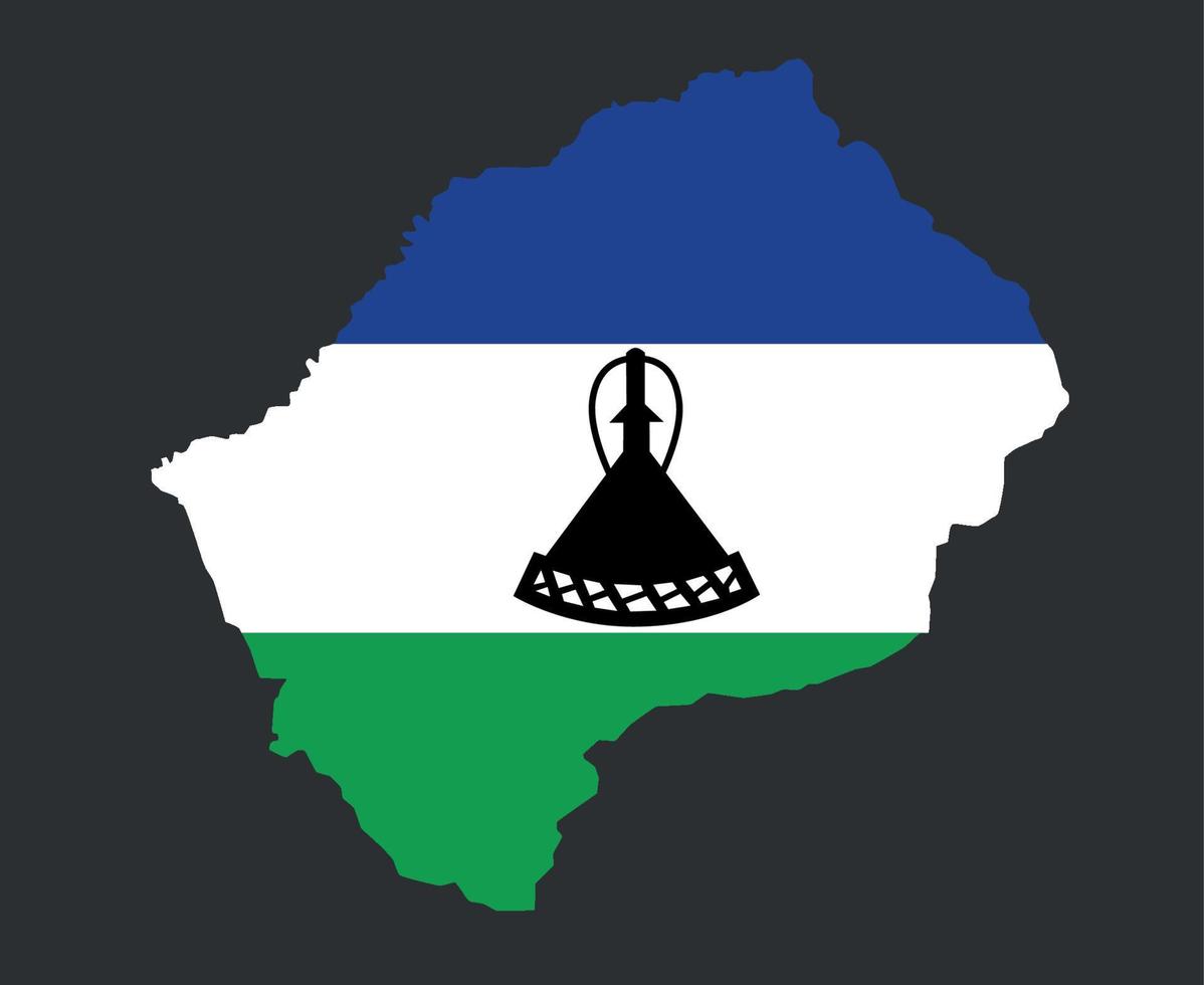 lesotho flagga nationella Afrika emblem karta ikon vektor illustration abstrakt designelement