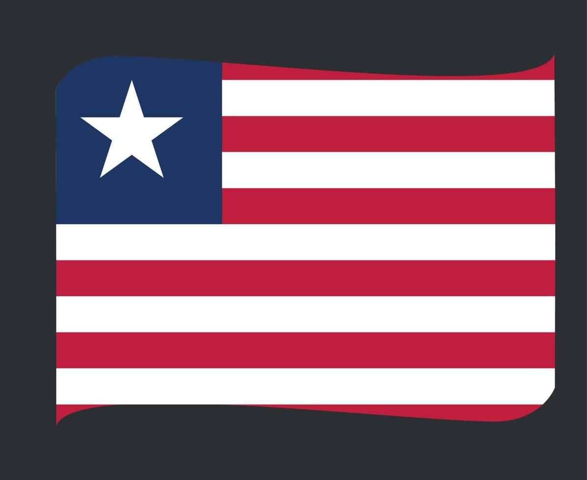 Liberia-Flagge nationales Afrika-Emblem-Bandikonen-Vektorillustrations-Zusammenfassungs-Gestaltungselement vektor