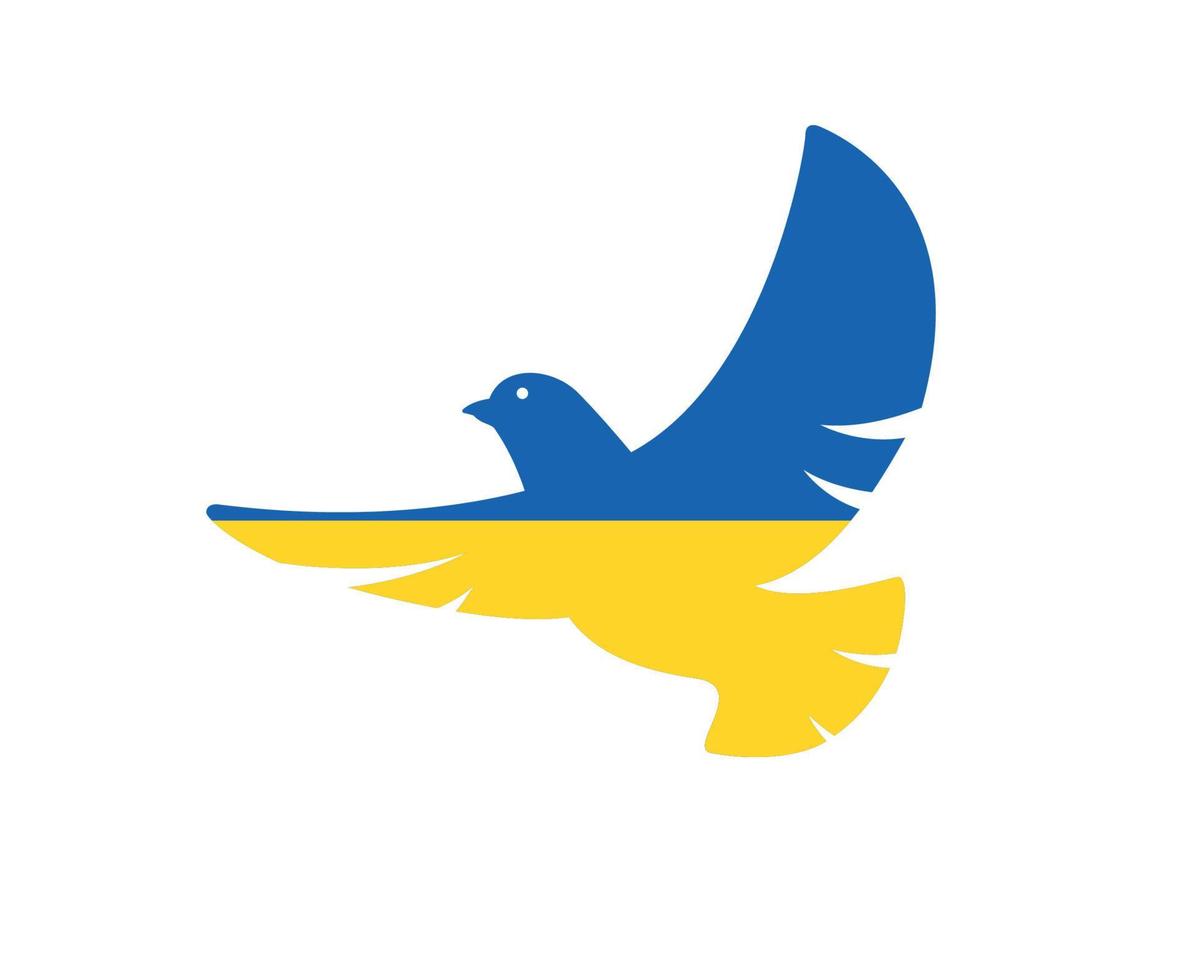 ukrainska fredsduvan flagga vektor emblem design symbol abstrakt nationella Europa illustration