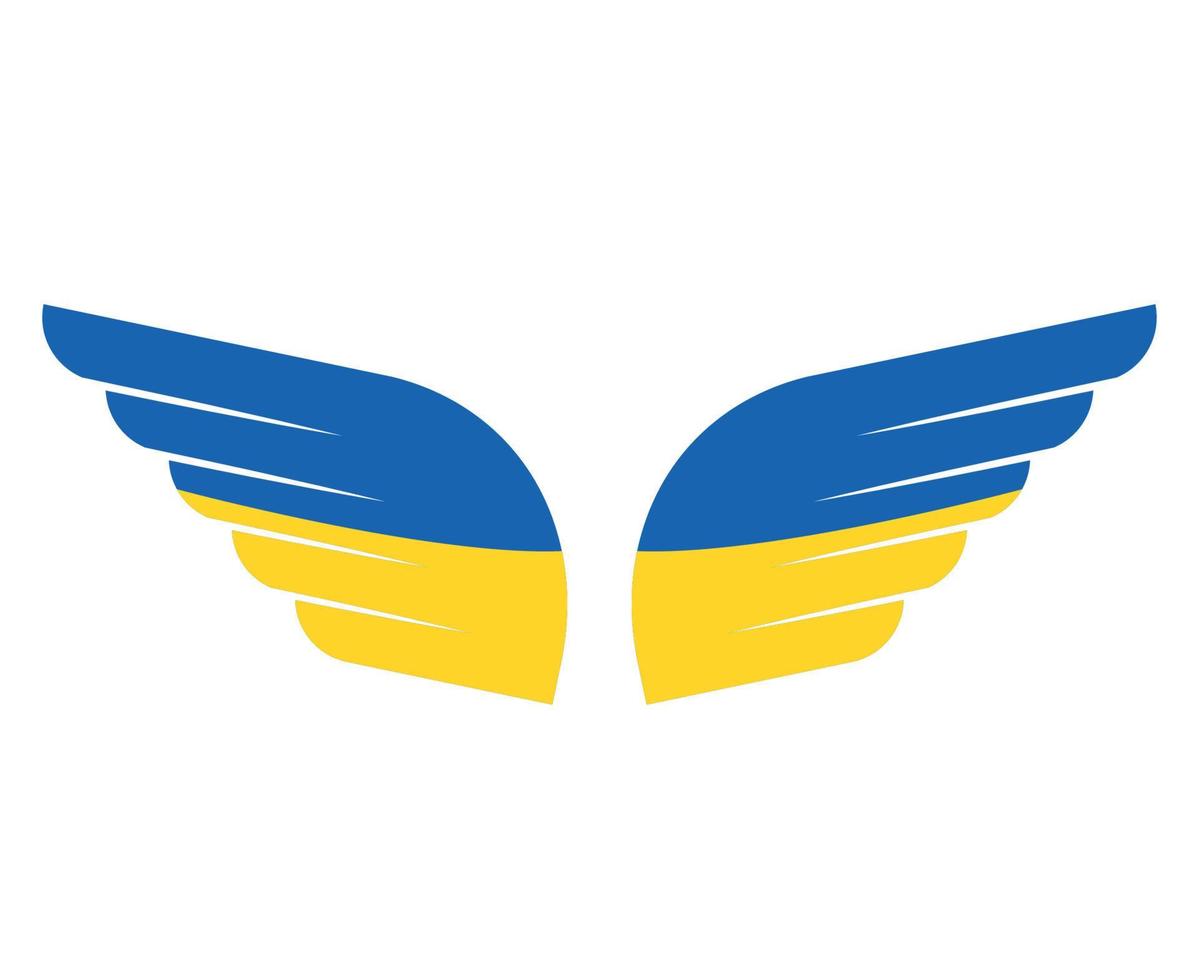 Ukraine-Emblem Flaggenflügel Symbol nationales Europa abstraktes Vektorillustrationsdesign vektor