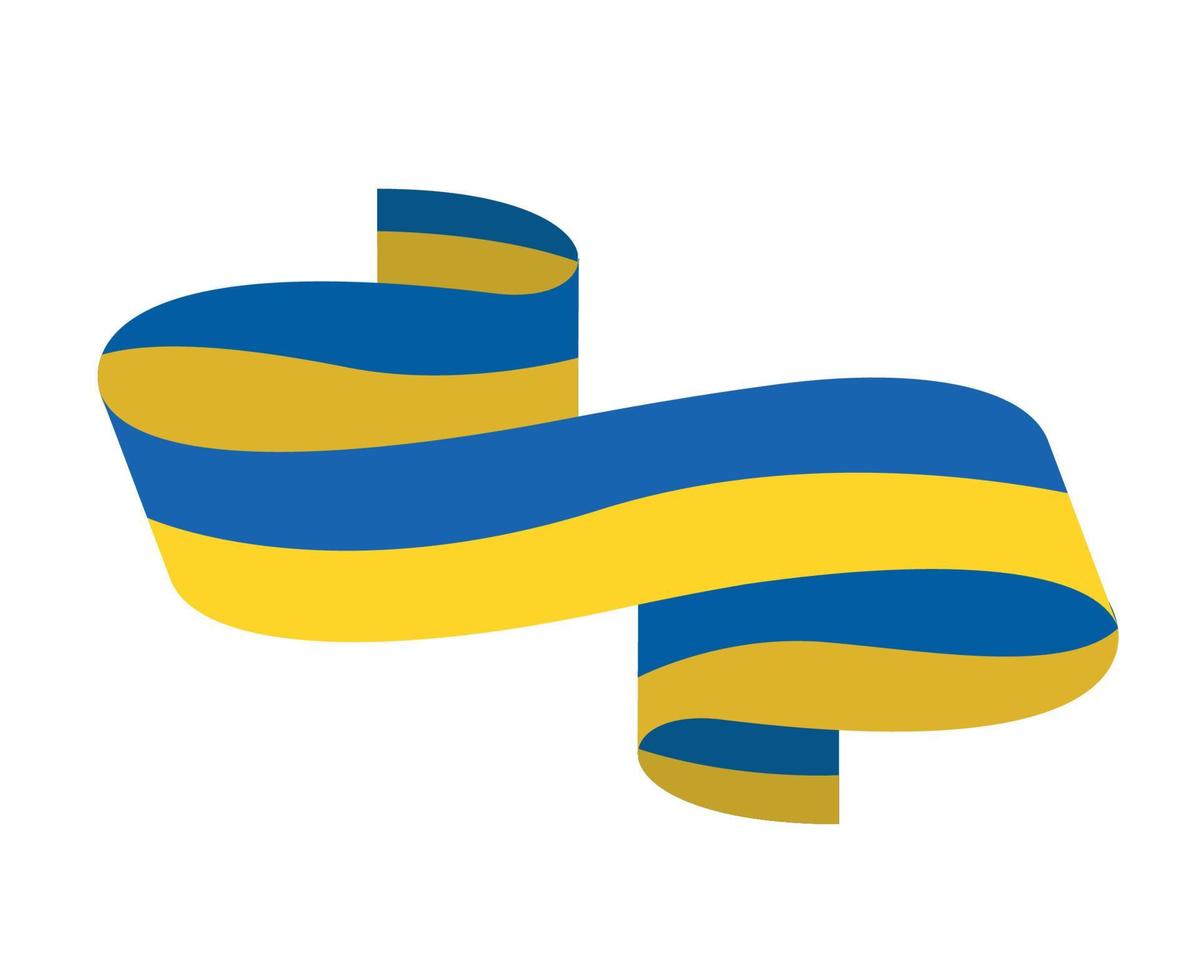 Ukraine-Flaggenbandsymbol nationales Europa-Emblem abstraktes Vektorillustrationsdesign vektor