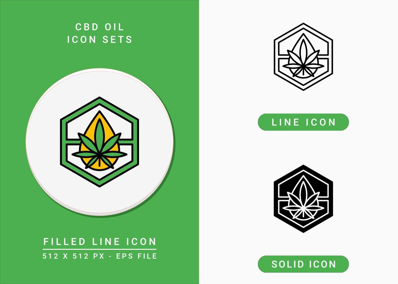 cbd olja ikoner set vektor illustration med solid ikon linje stil. tinktur cannabis droppe koncept. redigerbar strokeikon på isolerad bakgrund för webbdesign, infographic och ui-mobilapp.