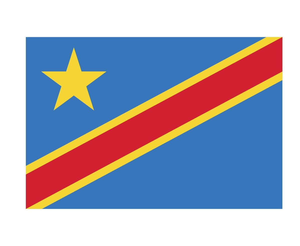 Demokratische Republik Kongo Flagge nationales Afrika Emblem Symbol Symbol Vektor Illustration abstraktes Gestaltungselement