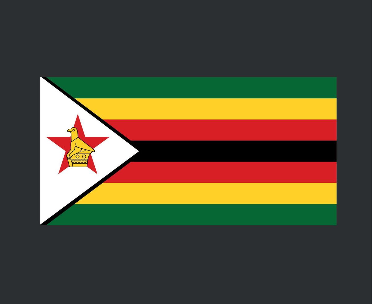 zimbabwe flagga nationella afrika emblem symbol ikon vektor illustration abstrakt designelement
