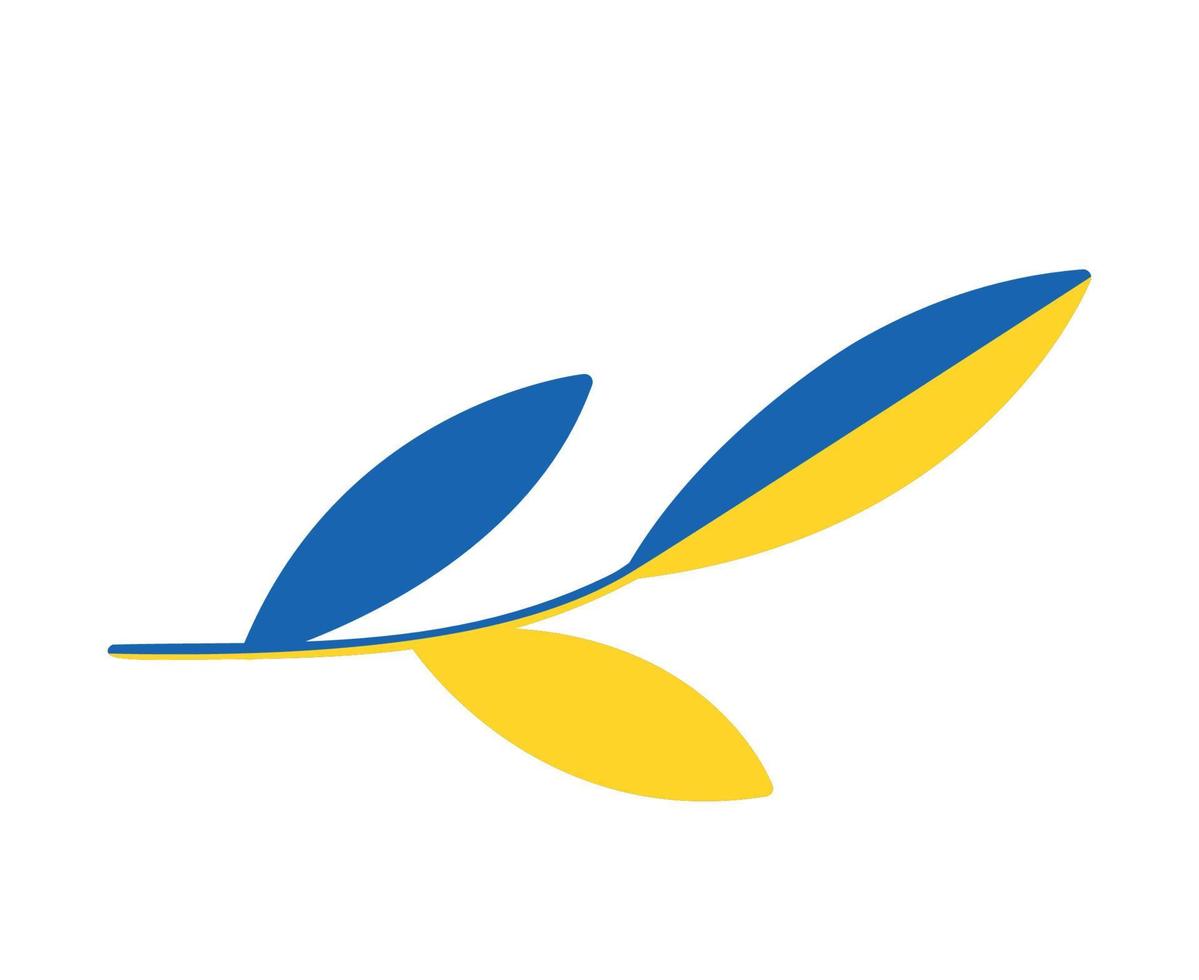 ukrainska emblem flagga träd lämnar nationella Europa abstrakt symbol vektor illustration design