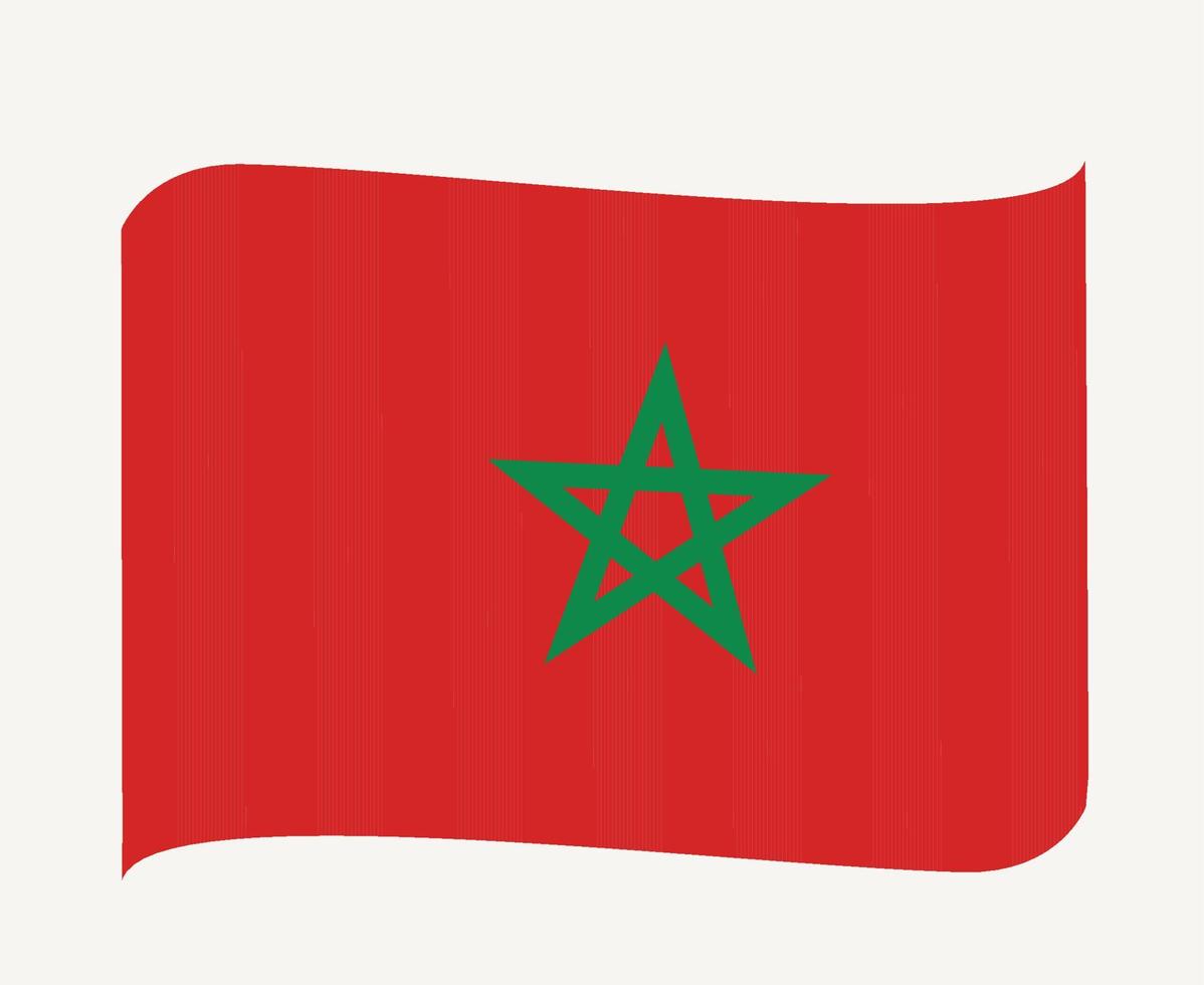 Marokko-Flagge nationales Afrika-Emblem-Bandikonen-Vektorillustrations-Zusammenfassungs-Gestaltungselement vektor