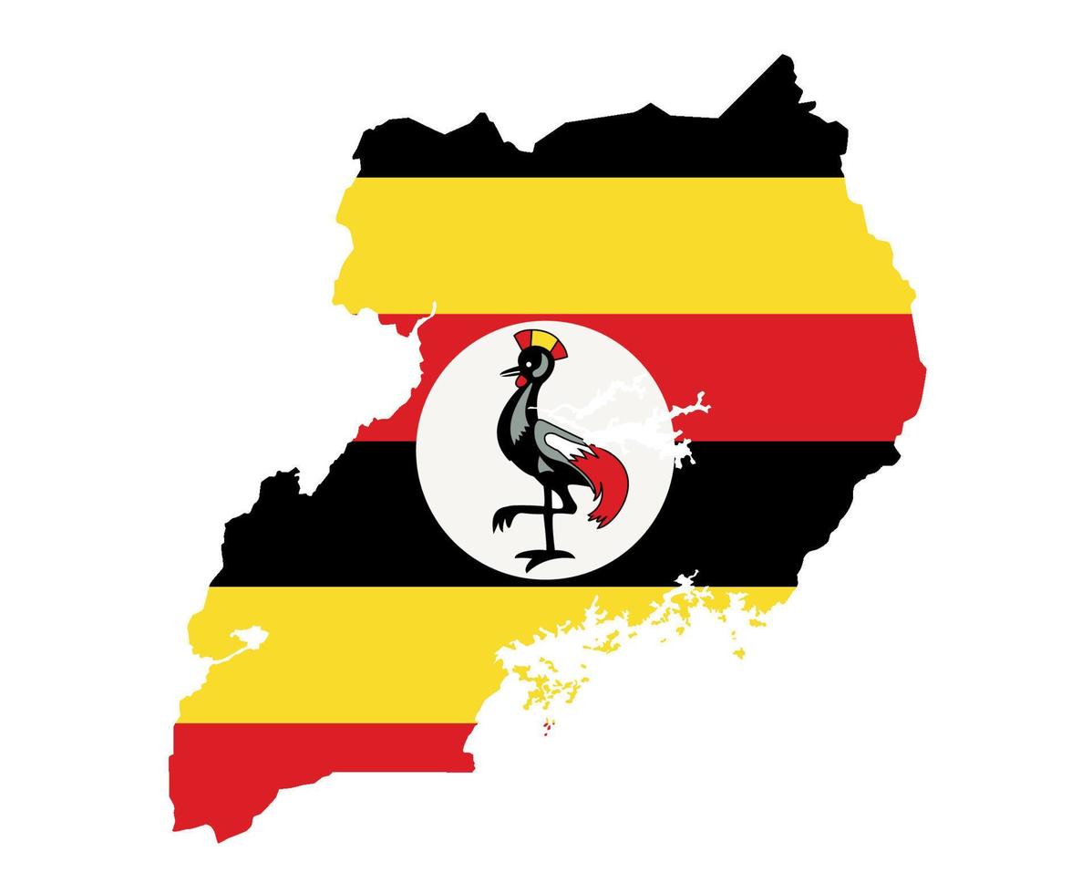 uganda flagga nationella Afrika emblem karta ikon vektor illustration abstrakt designelement