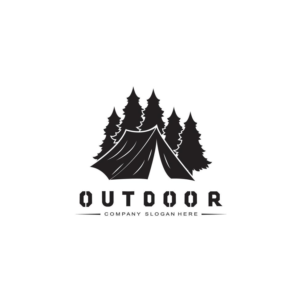 camping utomhus logotyp ikon vektor. koncept retro illustration design vektor
