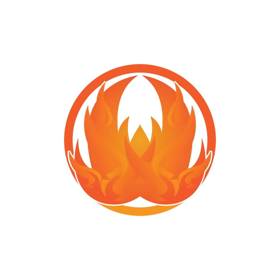 rotes schwelendes Feuer Symbol Vektor-Logo, klassisches Retro-Design vektor