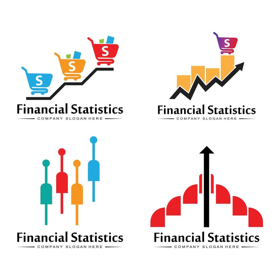 logotyp statistik finans marknadsföring affärstrendanalys vektor