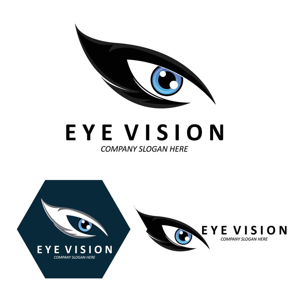 ögon logotyp design, vision av världen, vektor illustration av organ