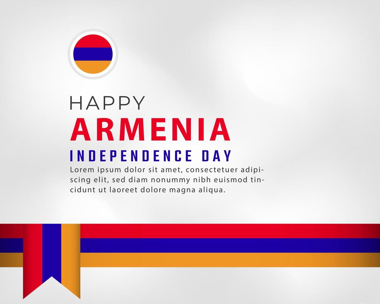 glad armeniens självständighetsdag 21 september firande vektor designillustration. mall för affisch, banner, reklam, gratulationskort eller print designelement