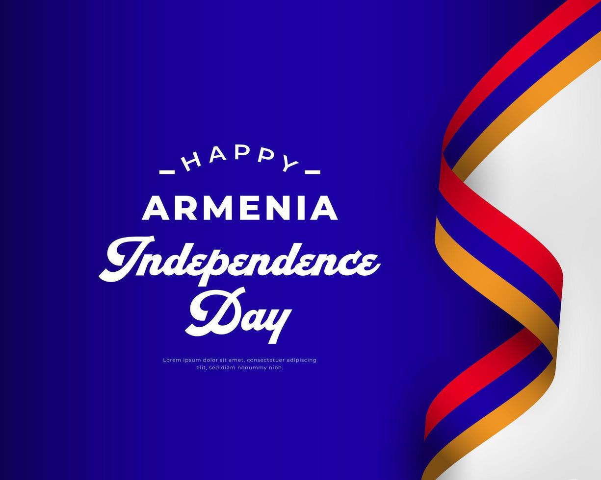 glad armeniens självständighetsdag 21 september firande vektor designillustration. mall för affisch, banner, reklam, gratulationskort eller print designelement