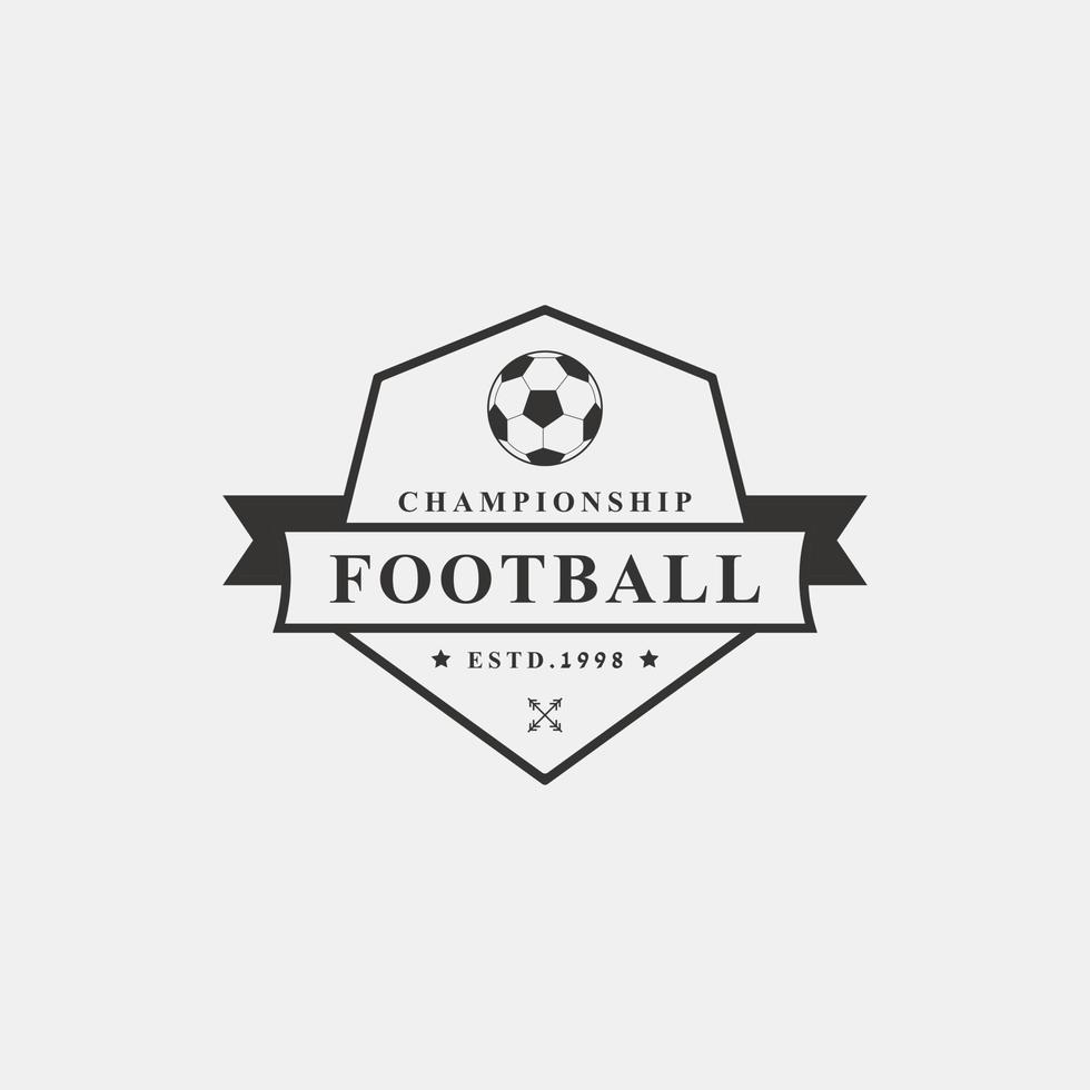 vintage retro märke mästerskap fotboll fotboll vapen logo design inspiration vektor