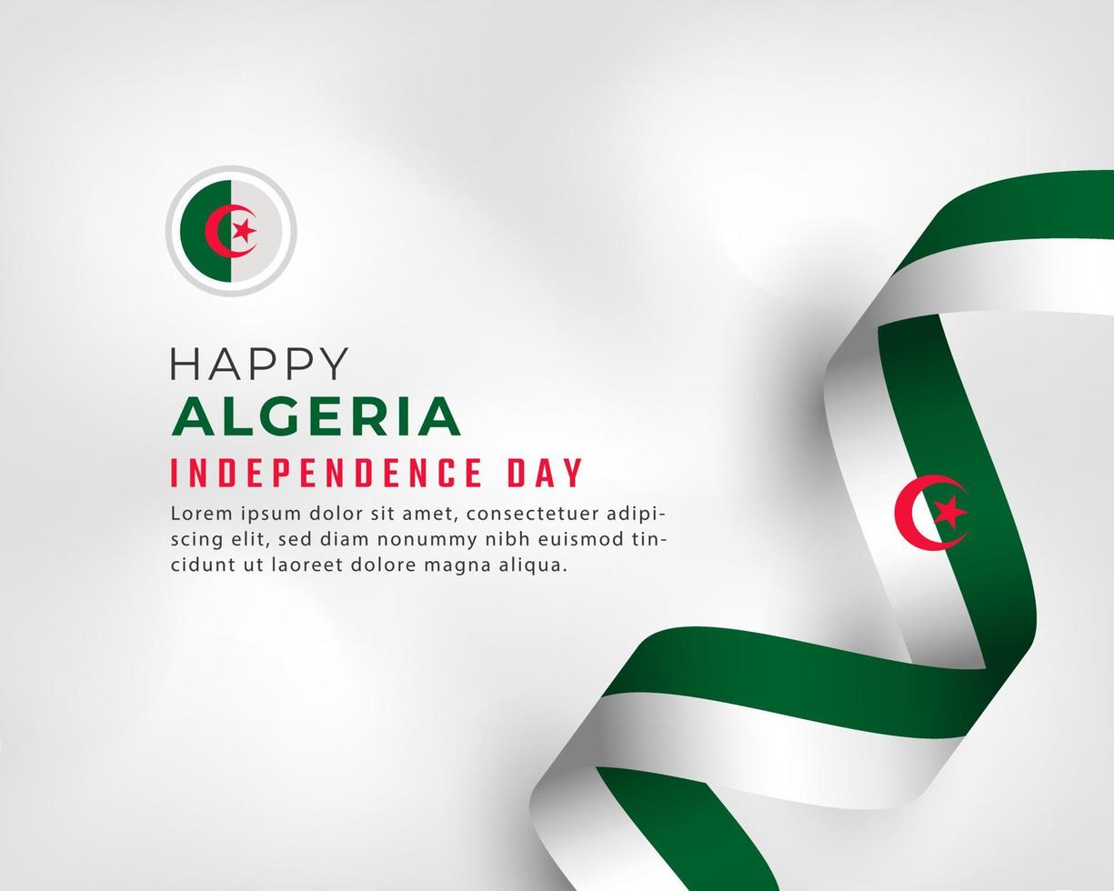 happy algerien unabhängigkeitstag 5. juli feier vektor design illustration. vorlage für poster, banner, werbung, grußkarte oder druckgestaltungselement