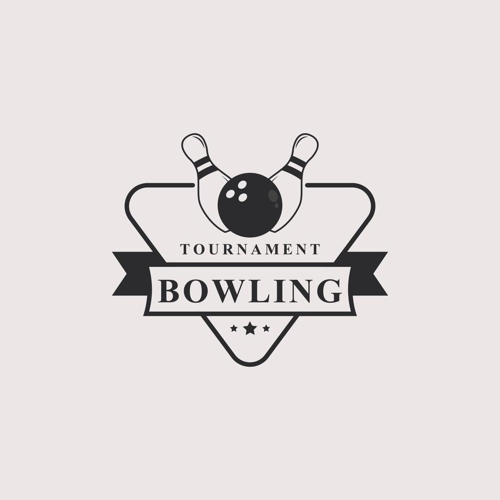 vintage retro badge bowling logotyper emblem och logotyp mallar vektor