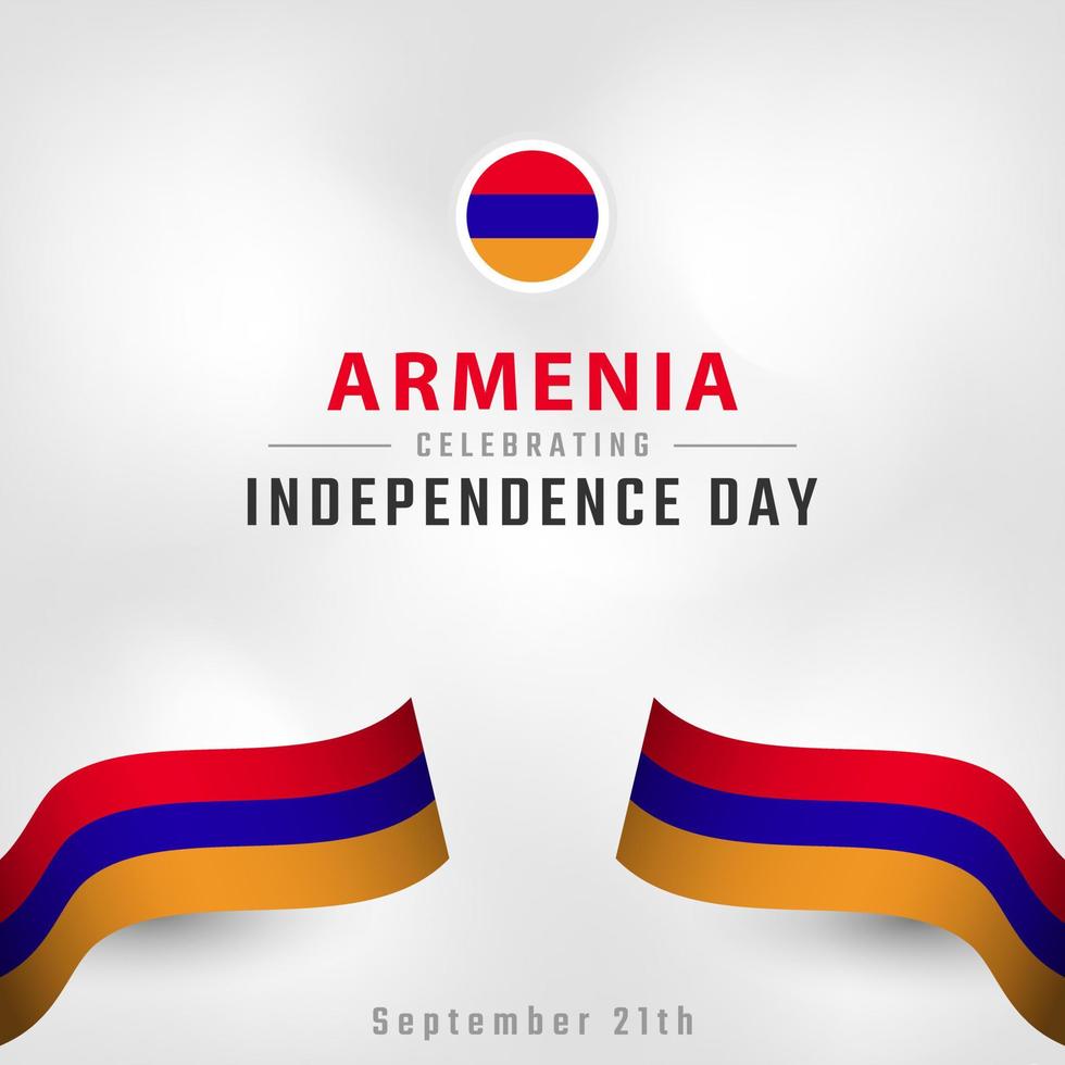 glad armeniens självständighetsdag 21 september firande vektor designillustration. mall för affisch, banner, reklam, gratulationskort eller print designelement