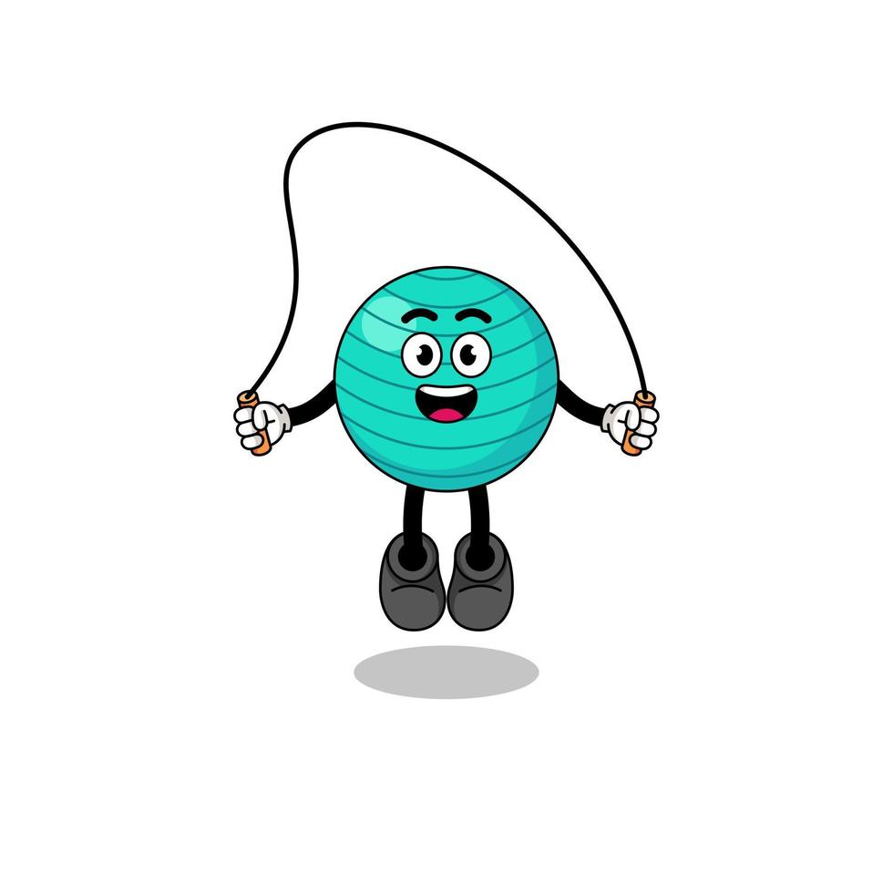 övning boll maskot tecknad spelar hopprep vektor