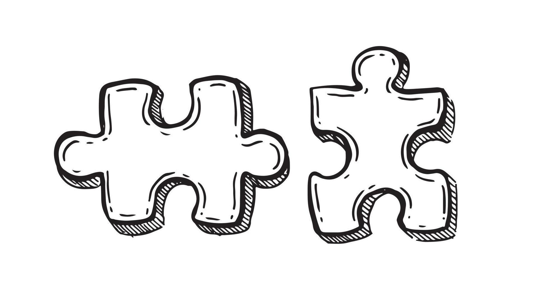 Puzzles handgezeichnete Vektorillustration. vektor