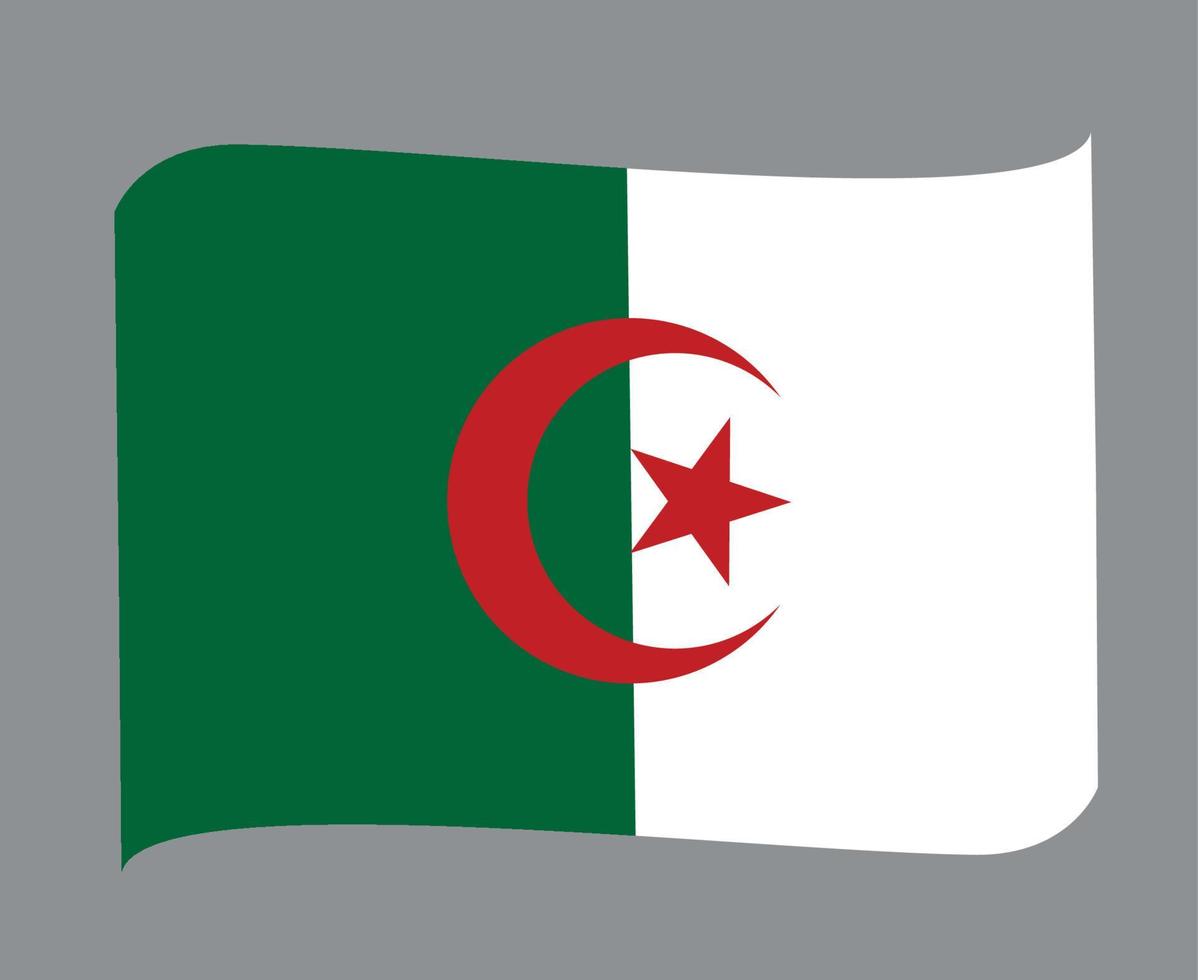 Algerien-Flagge nationales Afrika-Emblem-Bandikonen-Vektorillustrations-Zusammenfassungs-Gestaltungselement vektor