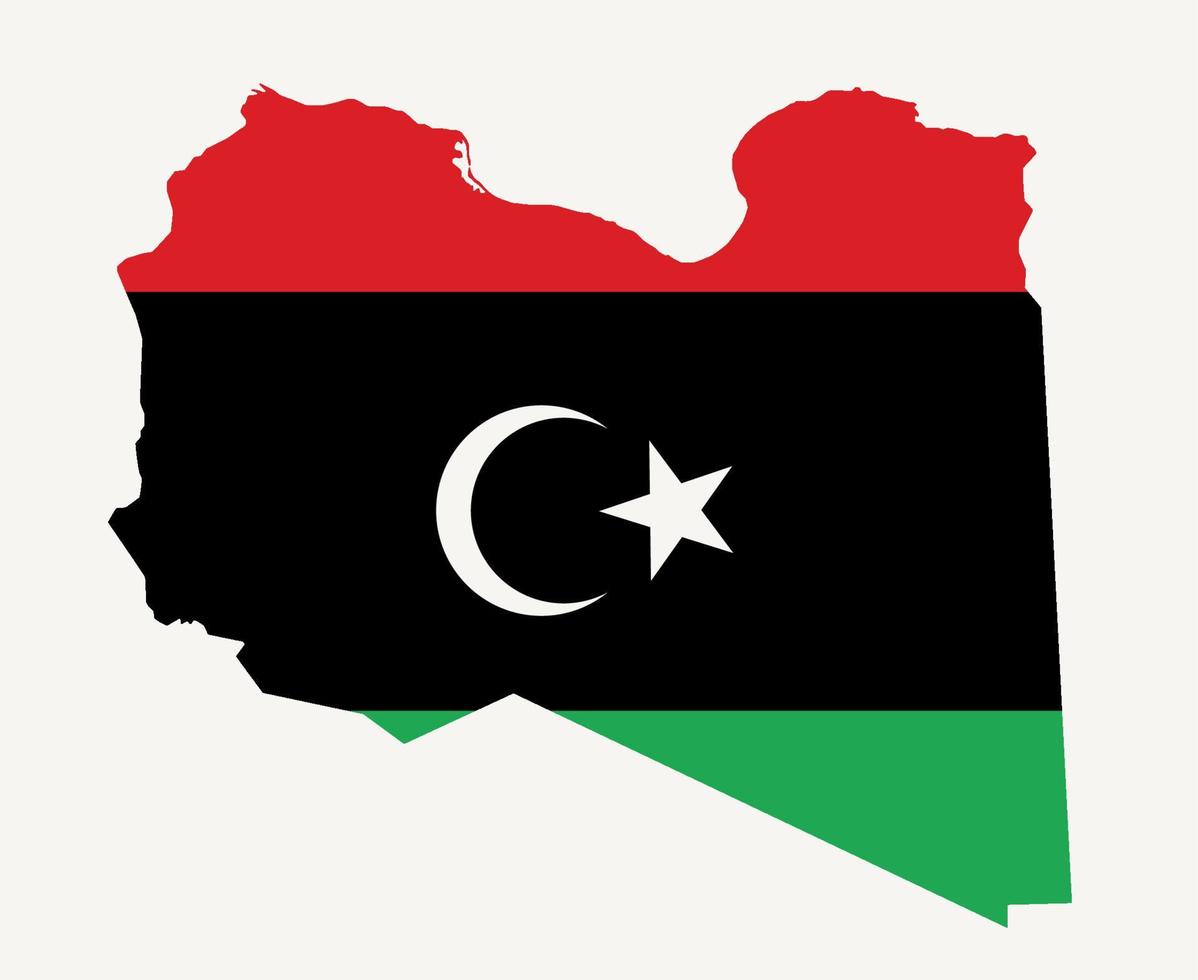 Libyen-Flagge nationales Afrika-Emblem Kartensymbol Vektor Illustration abstraktes Gestaltungselement