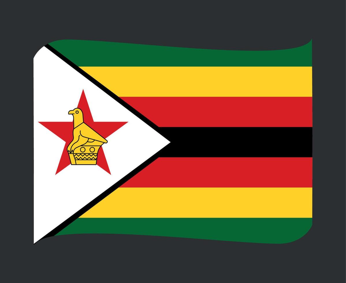 zimbabwe flagga nationella afrika emblem band ikon vektor illustration abstrakt designelement