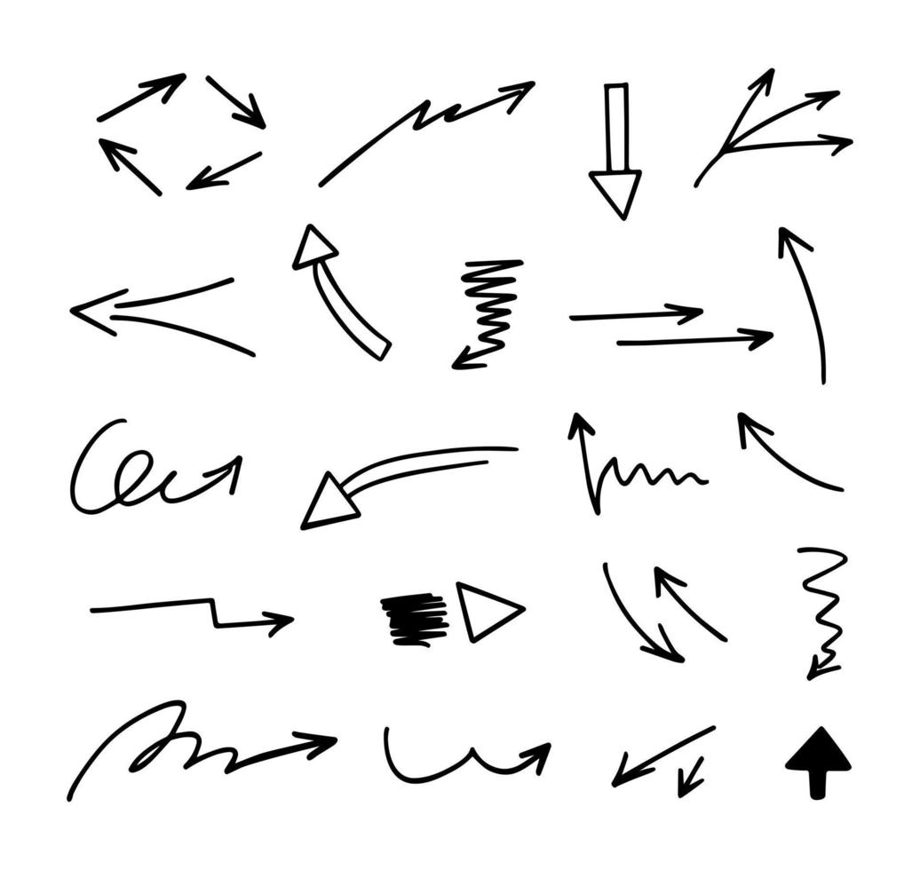 Vektorsatz handgezeichneter Pfeile, Elemente zur Präsentation vektor