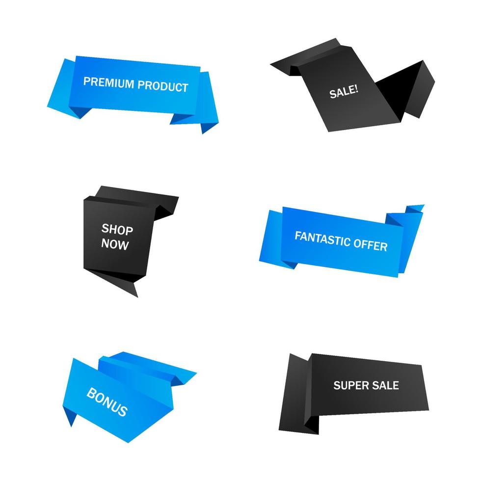 vektor klistermärken, prislapp, banner, etikett. kupongförsäljning, erbjudanden och kampanjer vektor mall