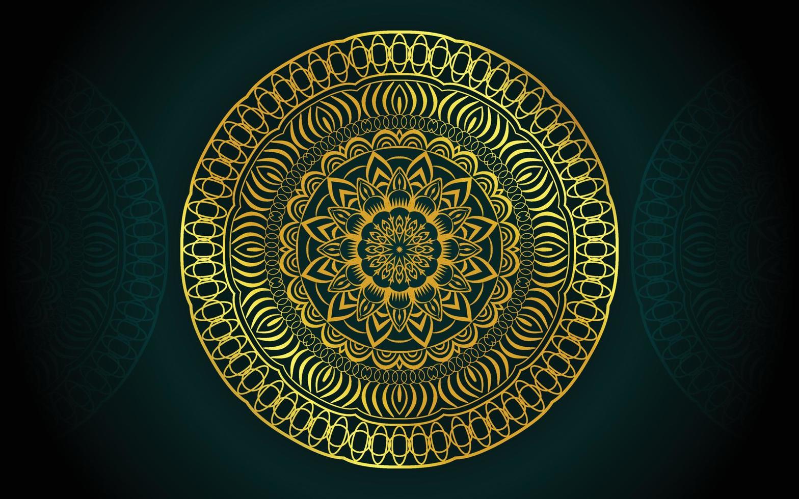 Mandala-Design Luxus-Zierhintergrund in Goldfarbe vektor