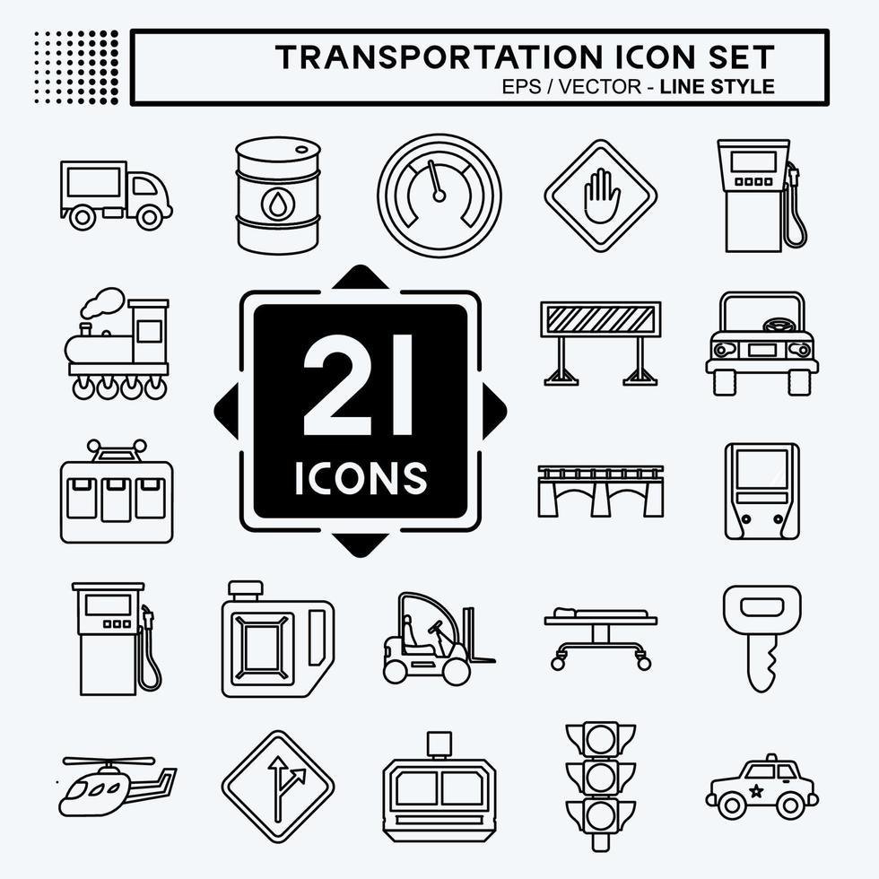 Icon-Set Transport. geeignet für Bildungssymbol. Linienstil. einfaches Design editierbar. Design-Vorlagenvektor. einfache Abbildung vektor