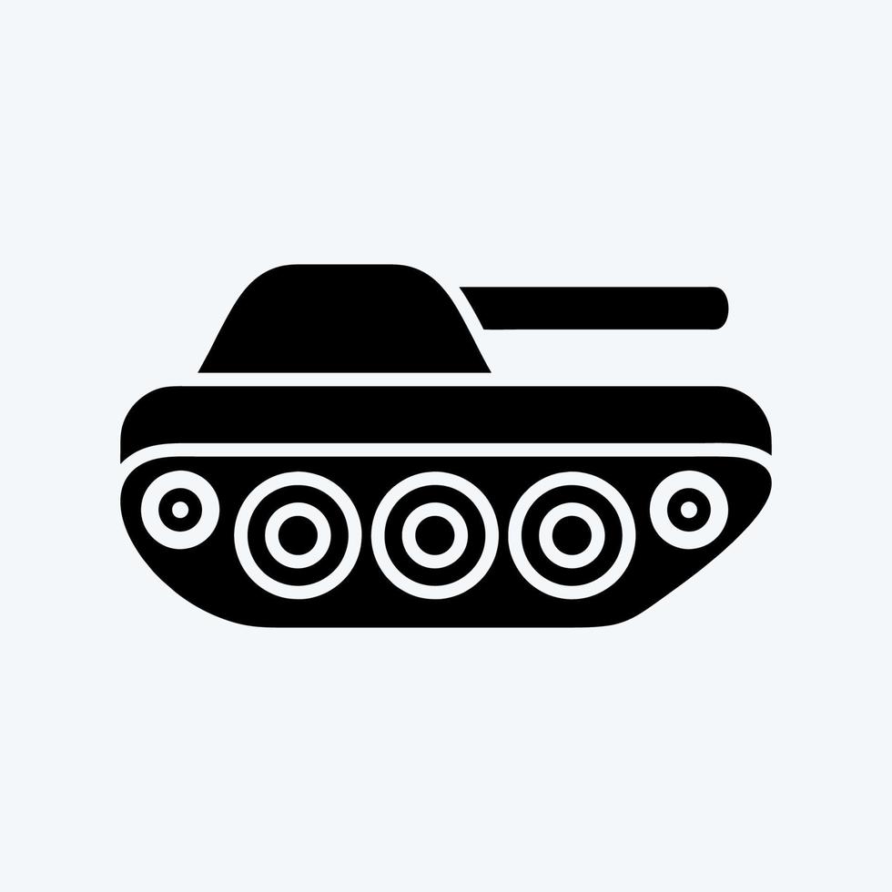 Icon-Panzer. geeignet für Bildungssymbol. Glyphen-Stil. einfaches Design editierbar. Design-Vorlagenvektor. einfache Abbildung vektor