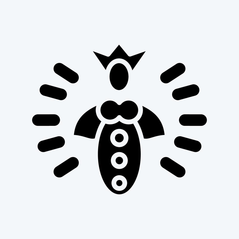 Symbol Bienenkönigin. geeignet für Bienenzucht. Glyphen-Stil. einfaches Design editierbar. Design-Vorlagenvektor. einfache Abbildung vektor