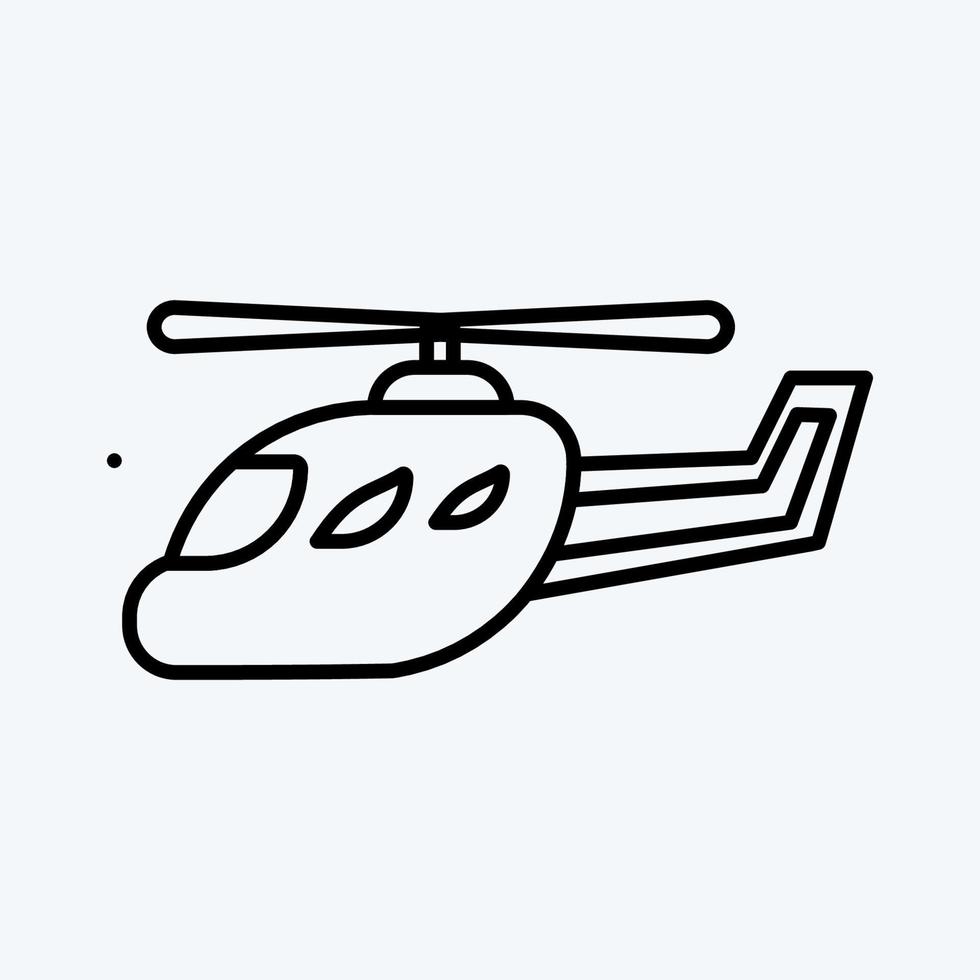 Symbol Hubschrauber. geeignet für Bildungssymbol. Linienstil. einfaches Design editierbar. Design-Vorlagenvektor. einfache Abbildung vektor