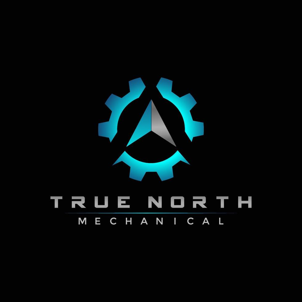 True North mechanischer Logovektor für Unternehmen vektor