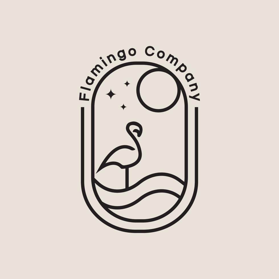 Flamingo-Linie Kunst-Logo-Vektor-Template-Design für Ihr Unternehmen oder Geschäft vektor