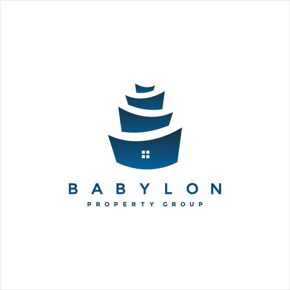 Babylon fastighetslogotyp designillustration vektor