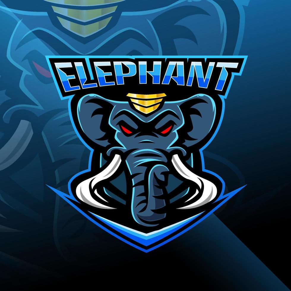 Elefantenkopf-Maskottchen-Logo-Design vektor