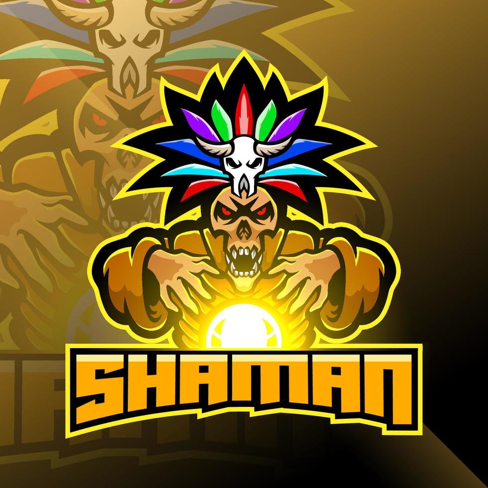 shaman sport maskot logotyp design vektor