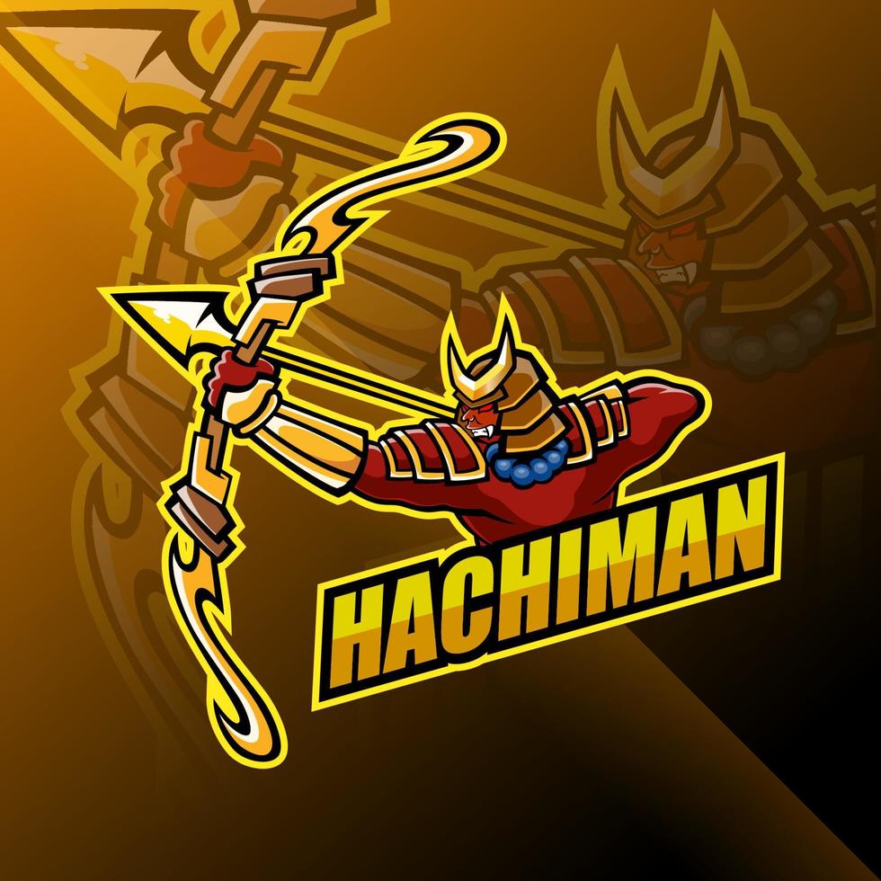 hachiman esport maskot-logotypdesign vektor
