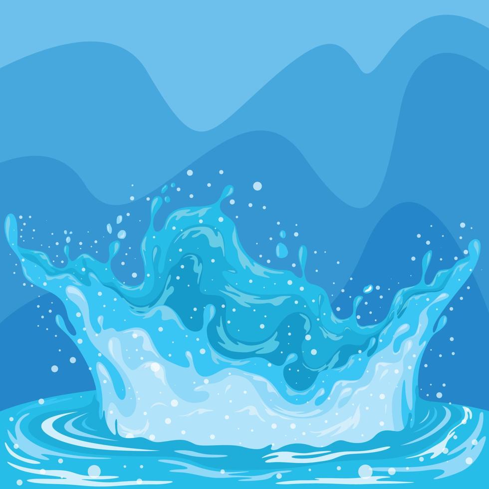 Wasser Splash Wave Hintergrund vektor