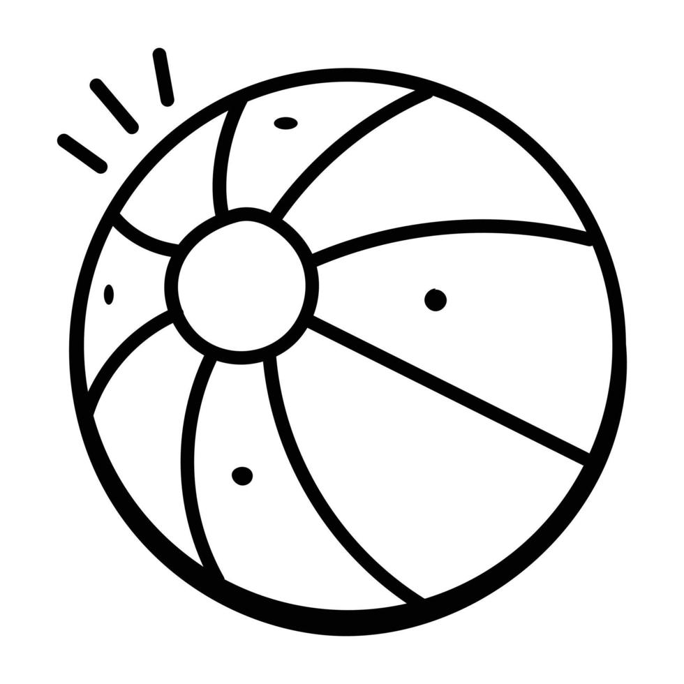 ein Wasserball-Doodle-Liniensymbol vektor